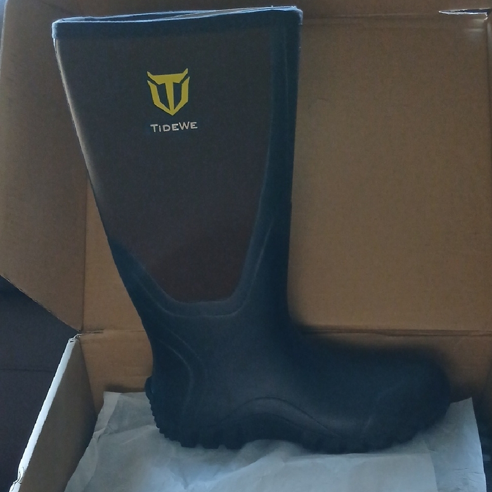 TideWe Men's Black Rain & Snow Boots